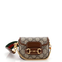 Horsebit 1955 Flap Wallet with Strap GG Coated Canvas