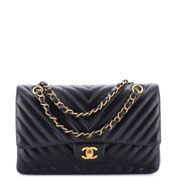 Classic Double Flap Bag Chevron Calfskin Medium