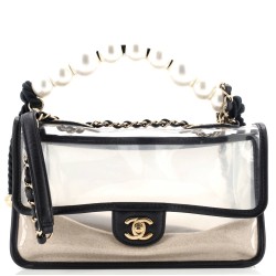 Sand By The Sea Pearl Flap Bag PVC with Lambskin Medium