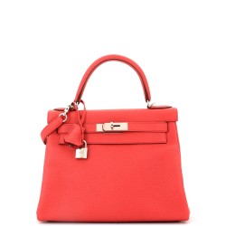Kelly Handbag Bougainvillier Togo with Palladium Hardware 28