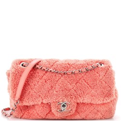 CC Chain Flap Bag Quilted Terry Cloth Medium