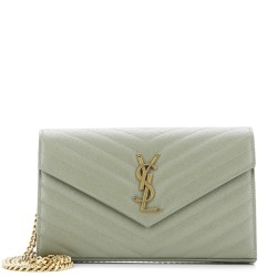 Classic Monogram Wallet on Chain Matelasse Chevron Leather Medium