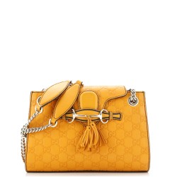 Emily Chain Flap Shoulder Bag Guccissima Leather Small