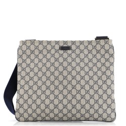 Zip Top Messenger Bag GG Coated Canvas Large