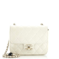 Coco de Toi Heart Chain Square Flap Bag Quilted Lambskin Mini