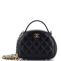 Chic Riviera Vanity Case with Chain Quilted Lambskin Mini