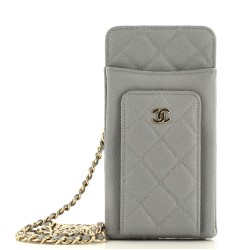 O Phone Holder Crossbody Bag Quilted Caviar