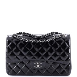 Classic Double Flap Bag Quilted Patent Jumbo