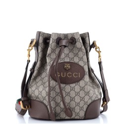 Neo Vintage Drawstring Bucket Backpack GG Coated Canvas Mini