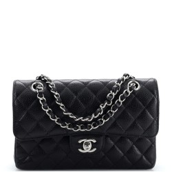 Classic Double Flap Bag Quilted Caviar Small