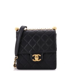 Chic Pearls Flap Bag Quilted Lambskin Mini