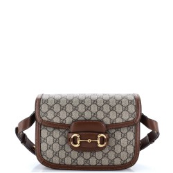 Horsebit 1955 Shoulder Bag GG Coated Canvas with Leather Small