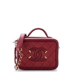 Filigree Vanity Case Quilted Caviar Small