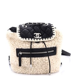 Coco Neige Flap Backpack Shearling with Quilted Nylon Small