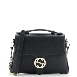 Interlocking Chain Crossbody Bag Leather Small