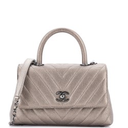 Coco Top Handle Bag Chevron Caviar Mini