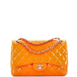 Classic Double Flap Bag Quilted Patent Jumbo