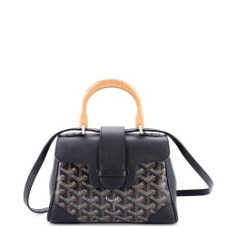 Saigon Top Handle Bag Coated Canvas with Leather Mini