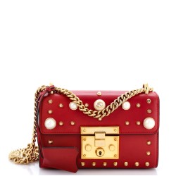 Pearly Padlock Shoulder Bag Studded Leather Small