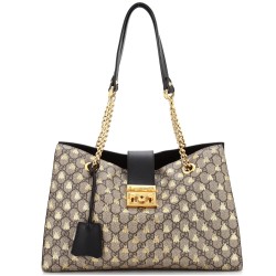 Padlock Chain Tote Printed GG Coated Canvas Medium