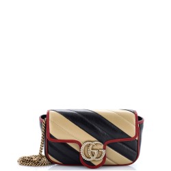 GG Marmont Flap Bag Diagonal Quilted Leather Super Mini
