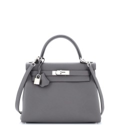 Kelly Handbag Grey Togo with Palladium Hardware 28