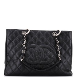 Grand Shopping Tote Quilted Caviar