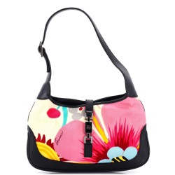 Jackie Hobo Flora Canvas with Leather Medium