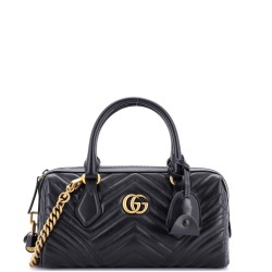 GG Marmont Top Handle Boston Bag Matelasse Leather Small