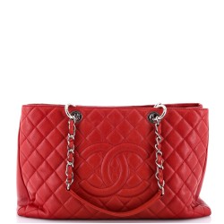 Grand Shopping Tote Quilted Caviar XL