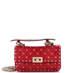 Rockstud Spike Flap Bag Quilted Leather Small