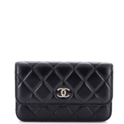 Pearl Strap Clutch with Chain Quilted Calfskin