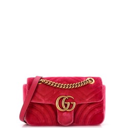 GG Marmont Flap Bag Matelasse Velvet Mini