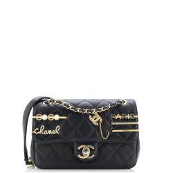 Coco Clips Flap Bag Embellished Quilted Lambskin Small