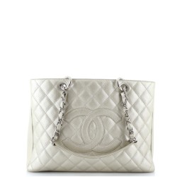 Grand Shopping Tote Quilted Caviar