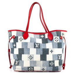 Neverfull Tote Damier and Monogram Patchwork Denim MM