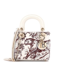 Toile de Jouy Lady Dior Chain Bag Beaded Leather Mini