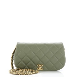 Coco Mail Clutch with Chain Quilted Calfskin