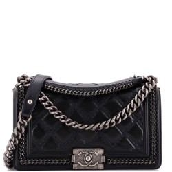 Paris-Salzburg Chain Handle Boy Flap Bag Quilted Lambskin Old Medium