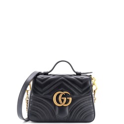 GG Marmont Top Handle Flap Bag Matelasse Leather Mini