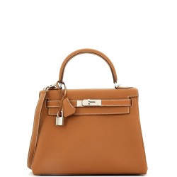 Kelly Handbag Gold Togo with Palladium Hardware 28