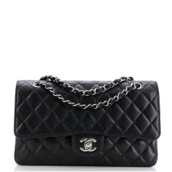 Classic Double Flap Bag Quilted Caviar Medium
