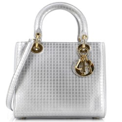 Lady Dior Bag Micro Cannage Metallic Calfskin Medium