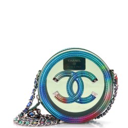 Filigree Round Clutch with Chain PVC with Lambskin Mini