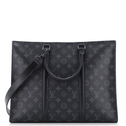 Sac Plat Zipper Tote Monogram Eclipse Canvas Horizontal