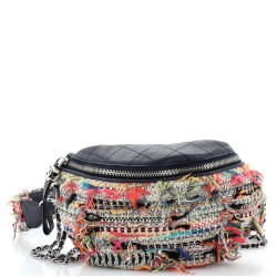 Convertible Waist Bag Tweed with Quilted Leather