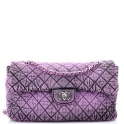 Denimpression Flap Bag Quilted Distressed Denim Medium