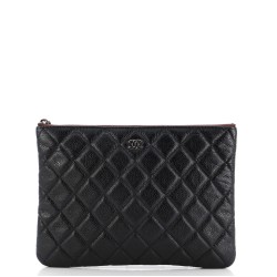 O Case Clutch Quilted Caviar Small
