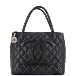 Medallion Tote Quilted Caviar