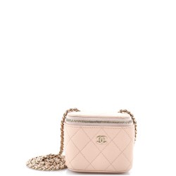 Classic Vanity Case with Chain Quilted Caviar Mini